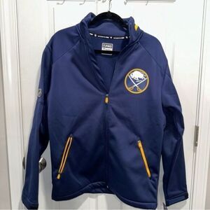 Buffalo Sabres Fanatics Zip Up Athletic Jacket - Blue and Gold Size Medium